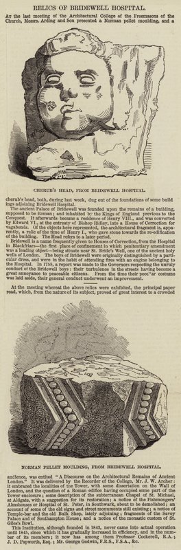 Relics of Bridewell Hospital (engraving) by English School