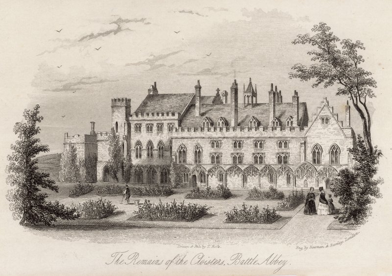 Remains of the Cloisters at Battle Abbey by English School