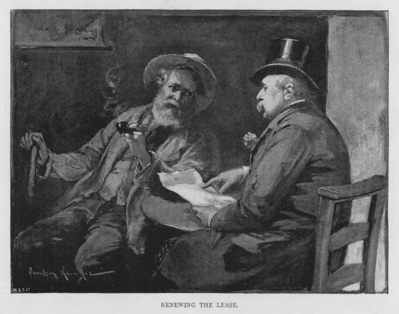 Renewing the Lease (engraving) by English School