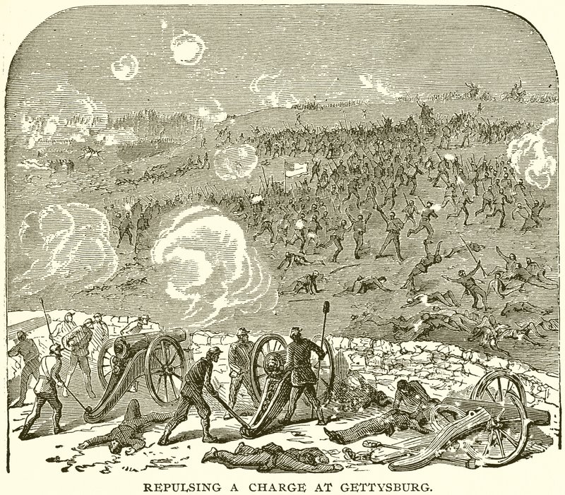 Repulsing a Charge at Gettysburg by English School
