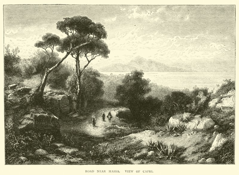 Road Near Massa, View of Capri by English School