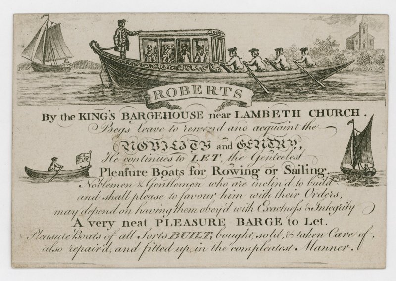 Roberts, Trade Card by English School