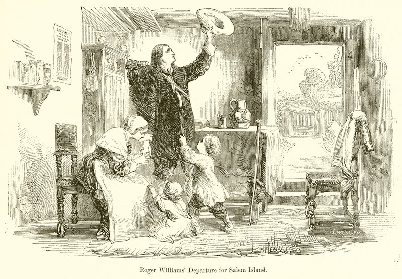Roger Williams Departure for Salem Island by English School