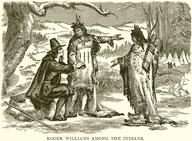Roger Williams Among the Indians by English School