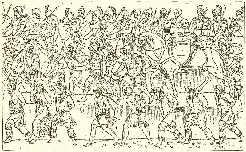 Roman Soldiers and Barbarian Captives by English School