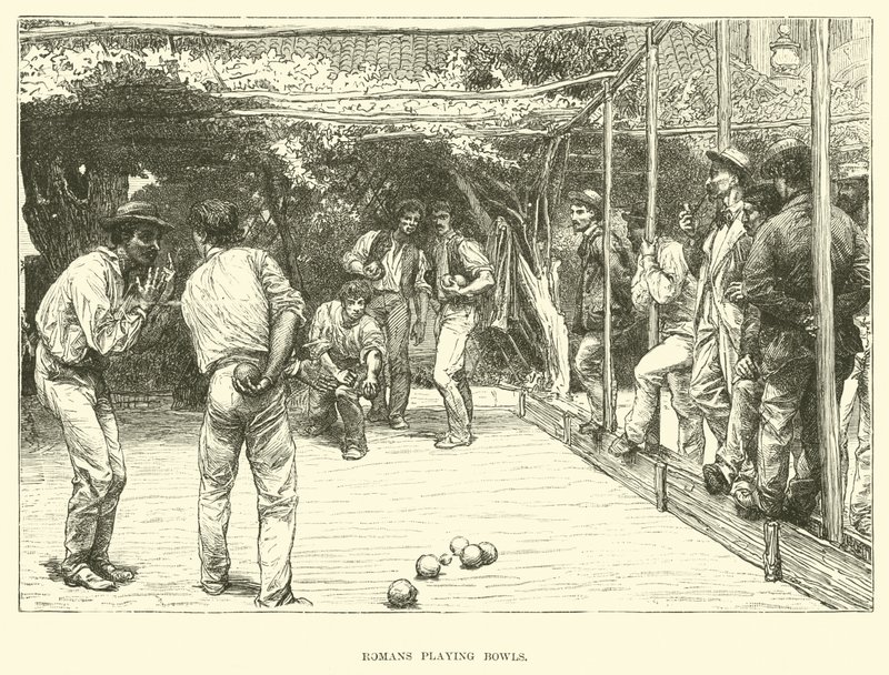 Romans playing bowls by English School