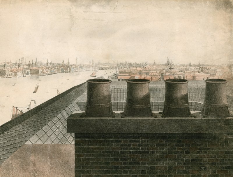 Rooftop View of London and River Thames by English School