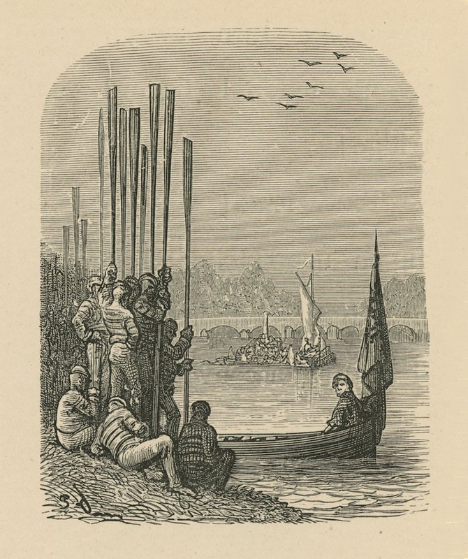 Rowers Relaxing on the Riverbank by English School