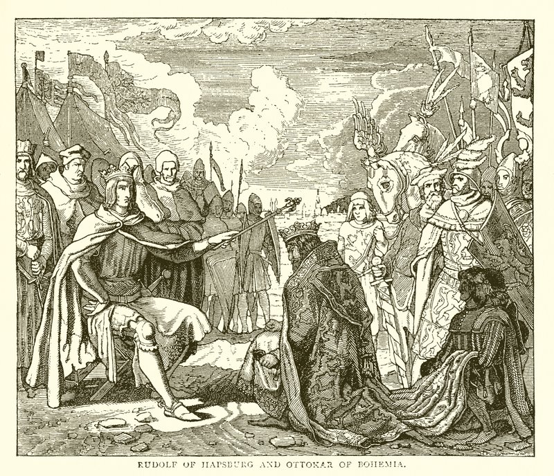 Rudolf of Hapsburg and Ottokar of Bohemia by English School