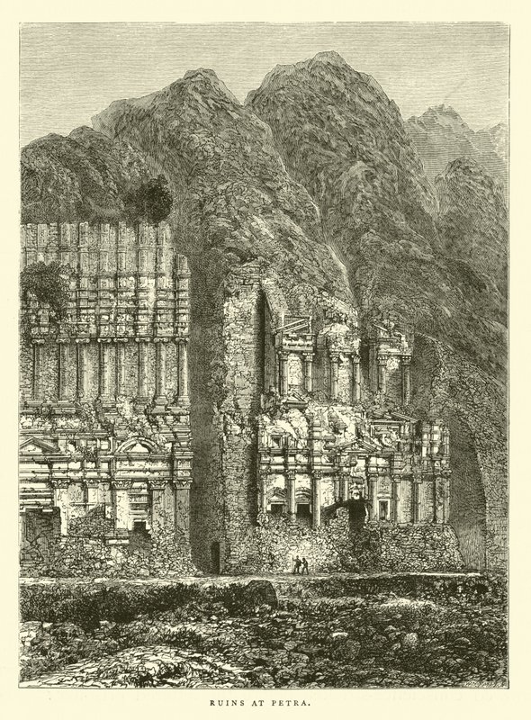 Ruins at Petra by English School