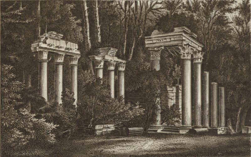 Ruins at Virginia Water by English School