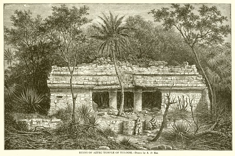 Ruins of Aztec Temple of Tuloom by English School