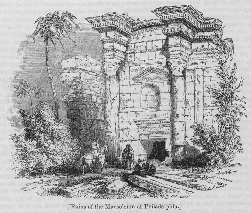 Ruins of the Mausoleum at Philadelphia by English School