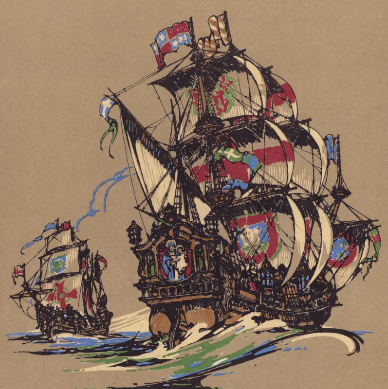 Sailing ships by English School