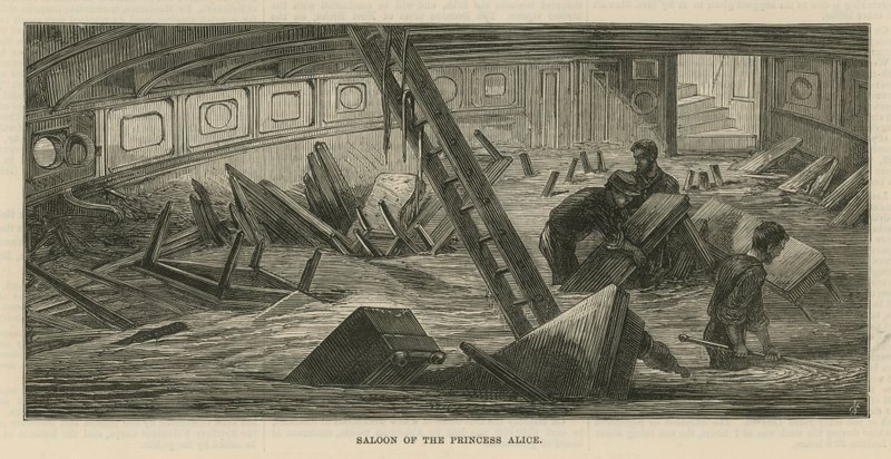 Saloon of the SS Princess Alice by English School