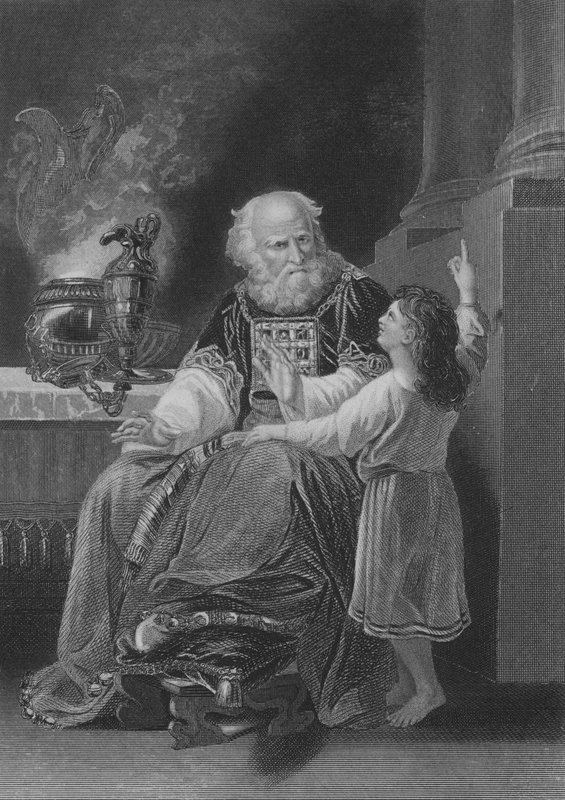 Samuel before Eli (engraving) by English School