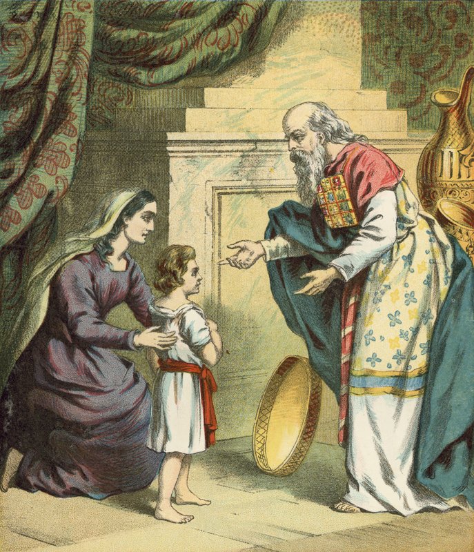 Samuel in the Temple by English School