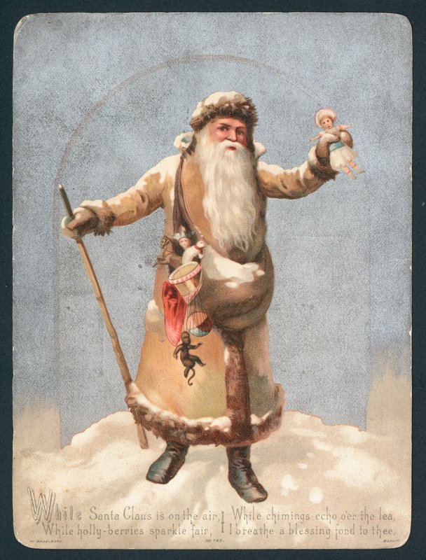 Santa in the clouds by English School