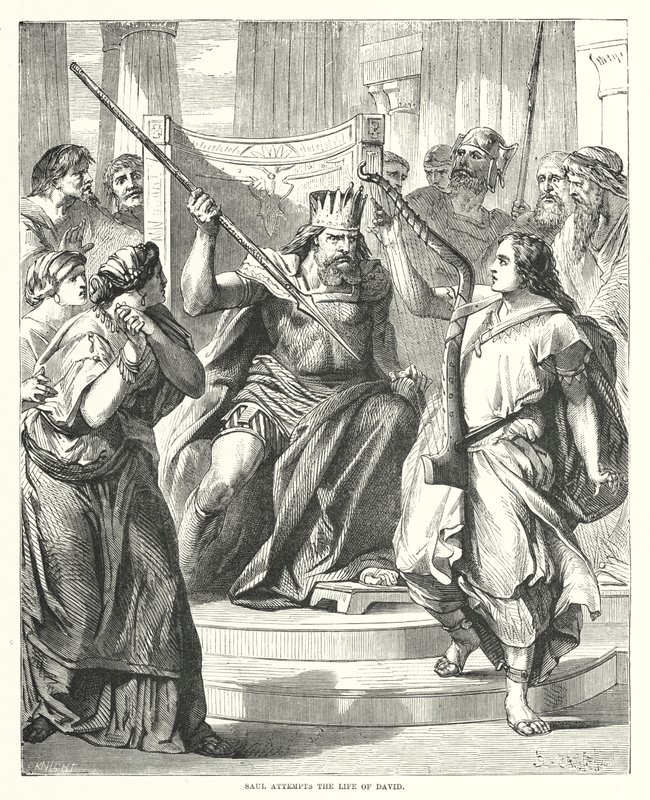 Saul Attempts the Life of David by English School