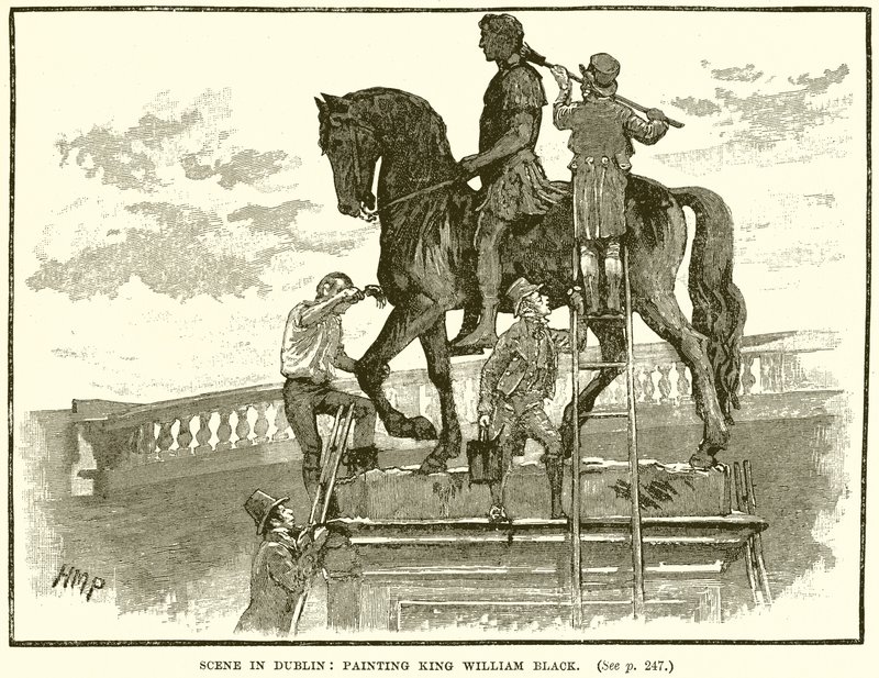Scene in Dublin: Painting King William Black by English School
