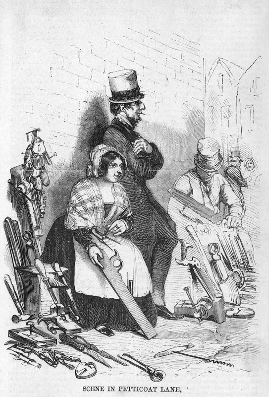 Scene in Petticoat Lane by English School