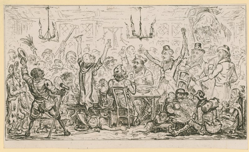 Scene of London life by English School