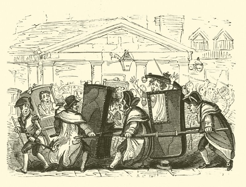 Sedan chairs by English School