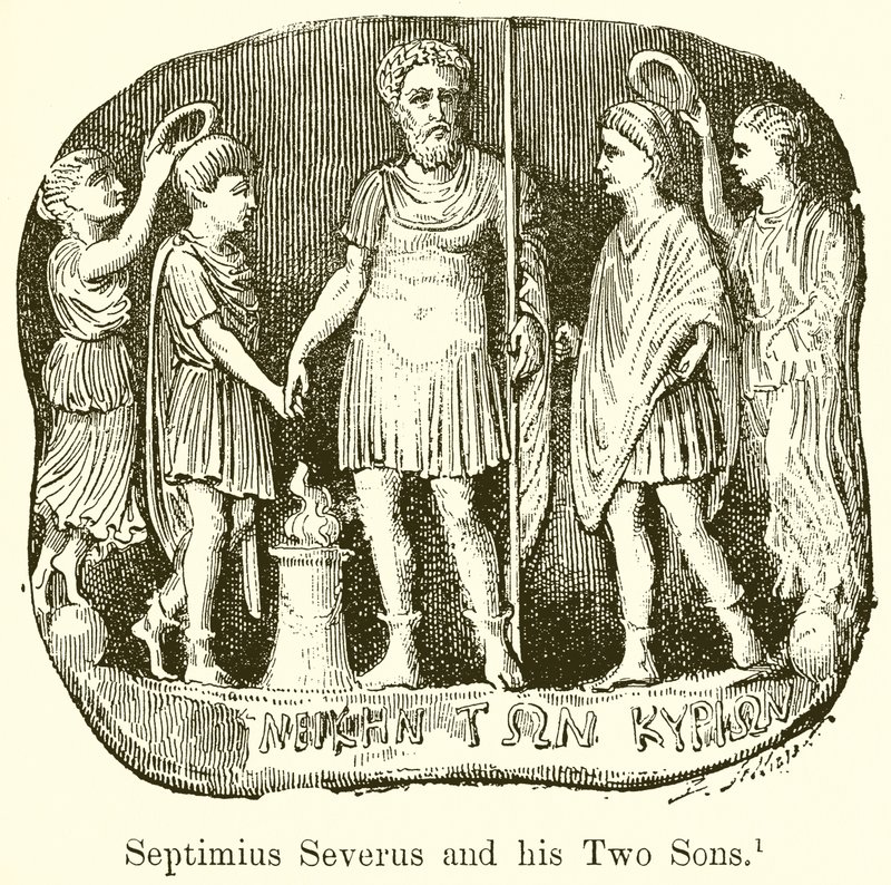Septimius Severus and his Two Sons by English School