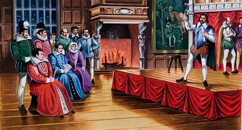 Shakespeare play being performed at Court by English School