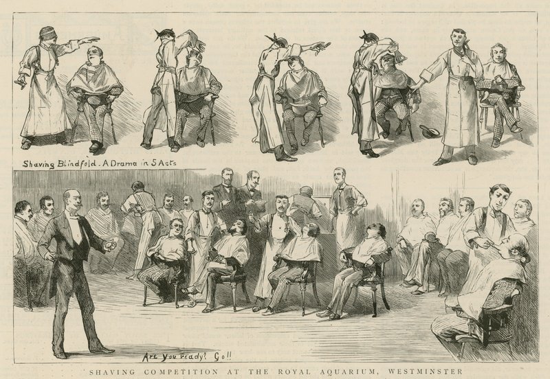 Shaving Competition at the Royal Aquarium by English School