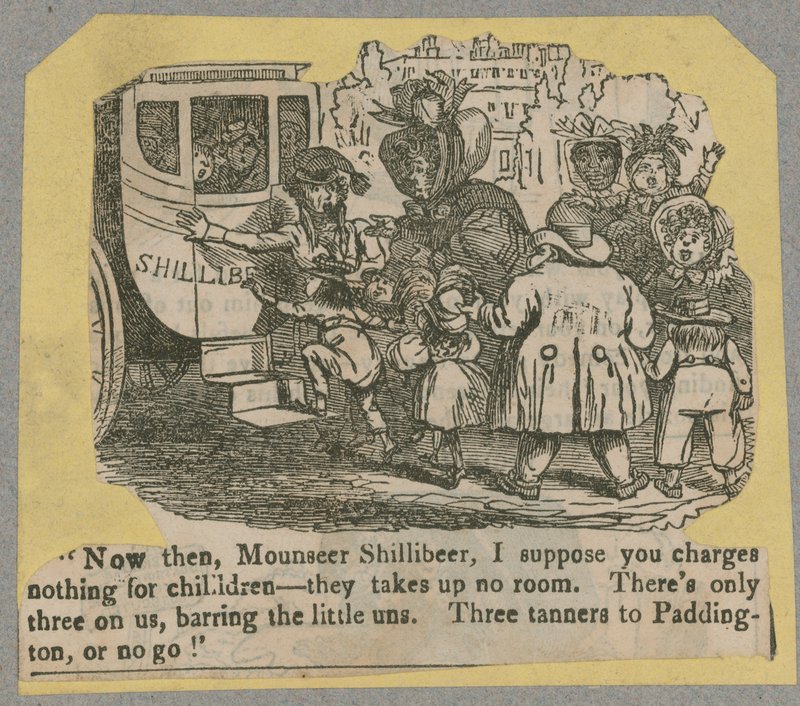 Shillibeer Omnibus; cartoon by English School