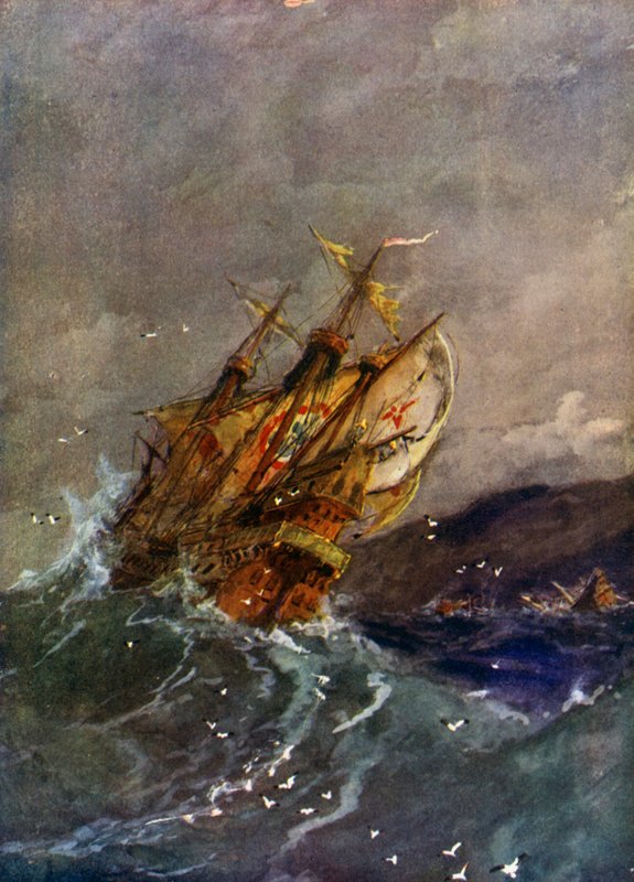 Ships of the Spanish Armada by English School
