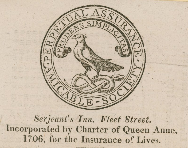 Sign of the Amicable Society Perpetual Assurance by English School