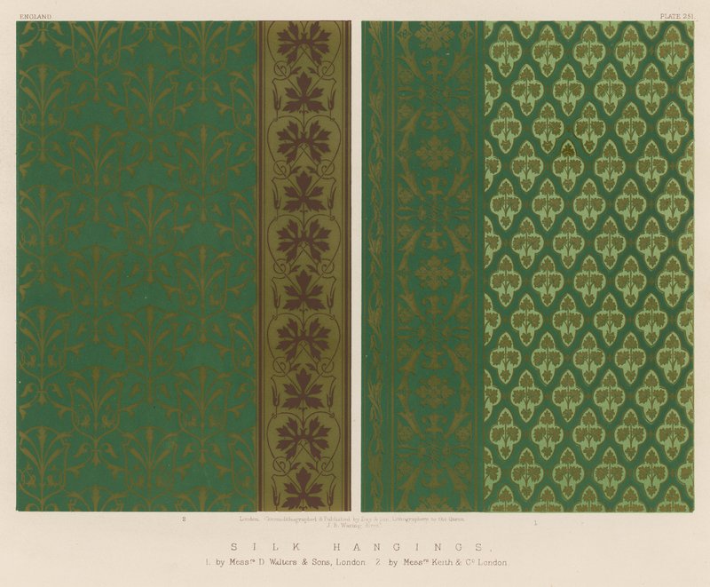 Silk Hangings by English School