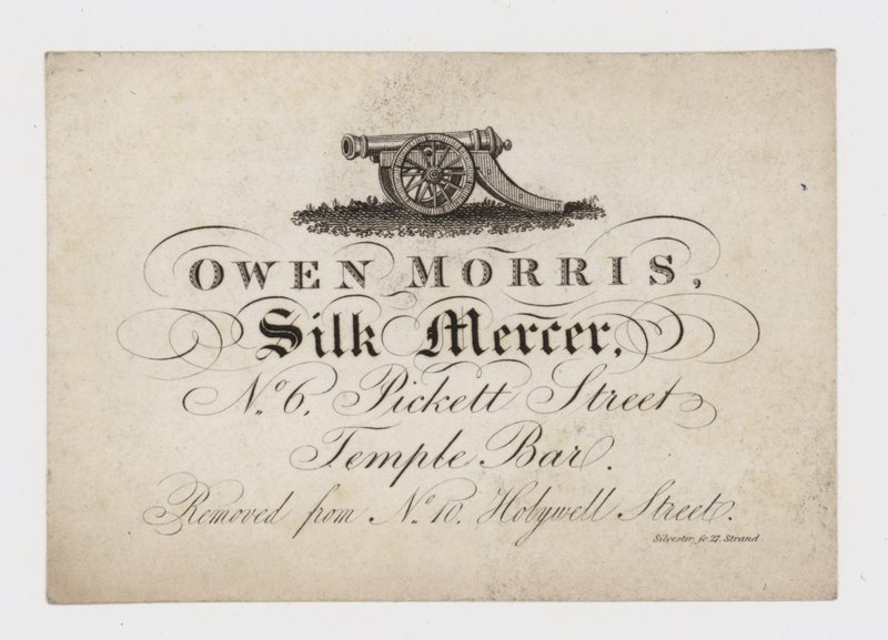 Silk Mercer, Owen Morris, Trade Card by English School