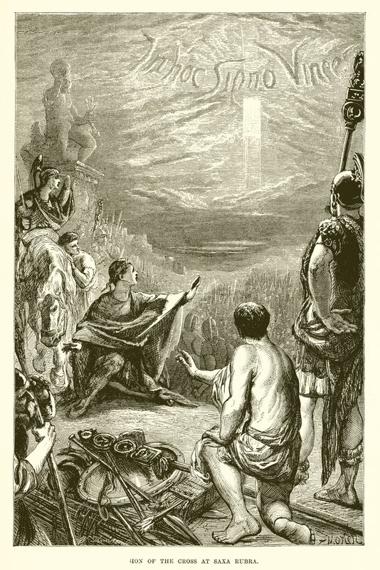 Sign of the Cross at Saxa Rubra by English School