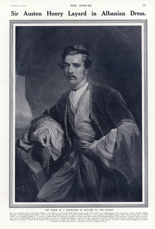 Sir Austen Henry Layard in Albanian Dress by English School
