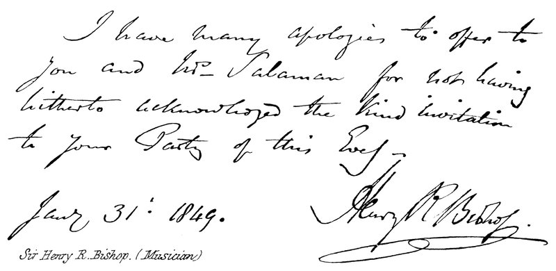 Sir Henry R. Bishop, Musician by English School