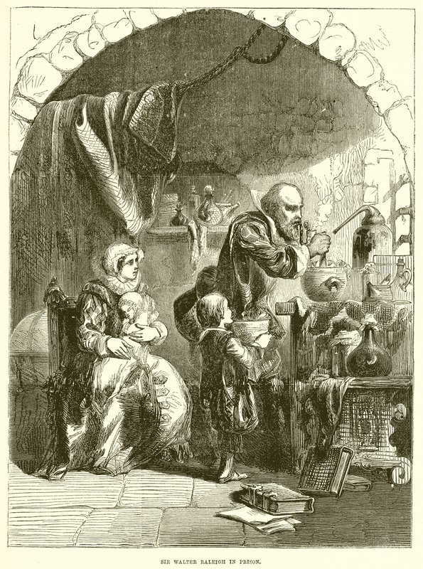 Sir Walter Raleigh in Prison by English School