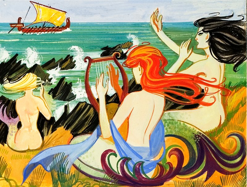 Sirens Tempt Odysseus onto the Rocks by English School