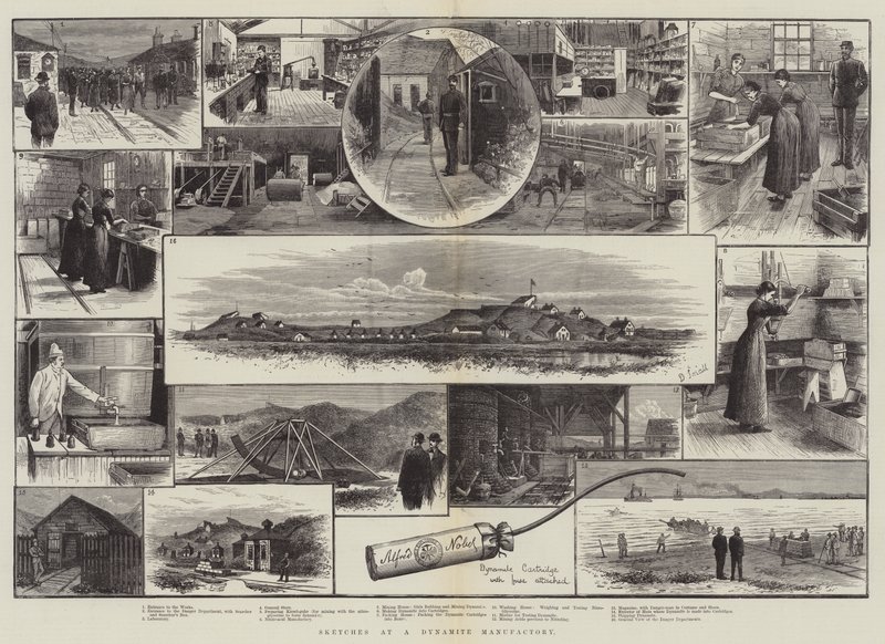 Sketches at a Dynamite Manufactory by English School