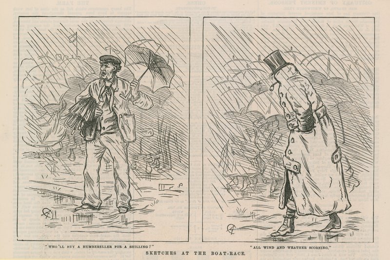 Sketches at the Boat Race by English School