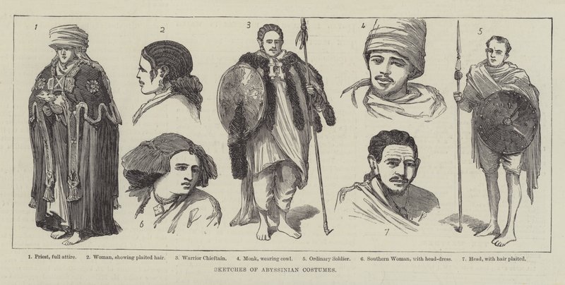 Sketches of Abyssinian Costumes by English School