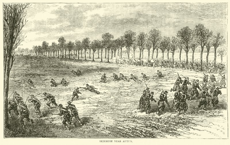 Skirmish Near Autun by English School