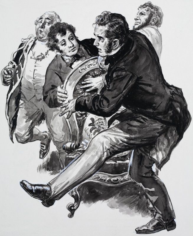 Scuffle at Court by English School