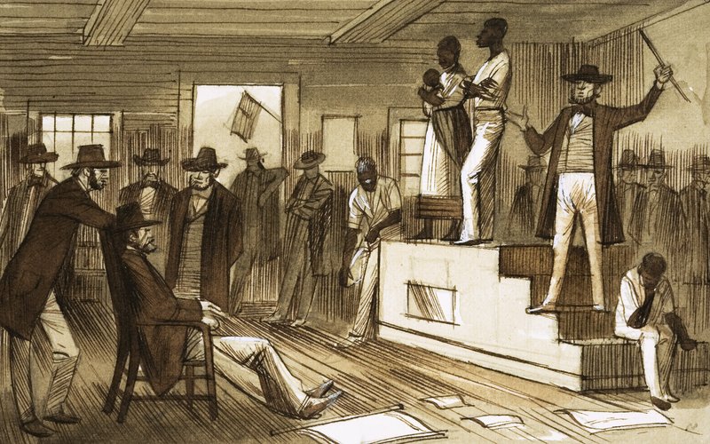 Slaves on Sale in America by English School