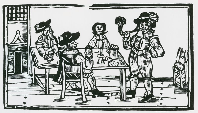Smoking and Drinking in a Tavern by English School