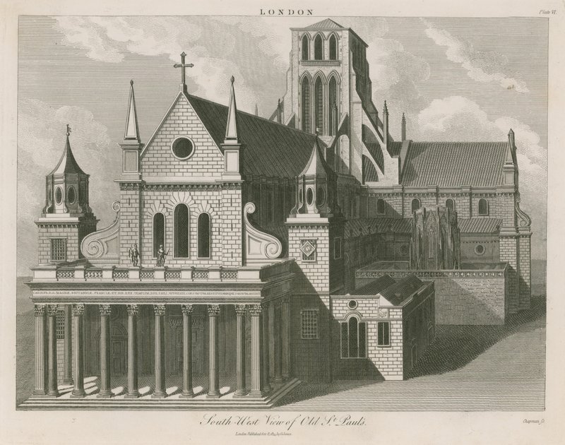 Southwest view of Old St Paul