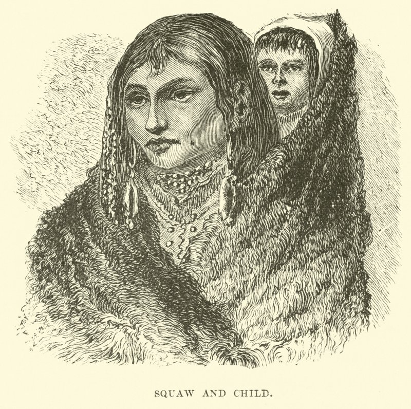 Squaw and child by English School