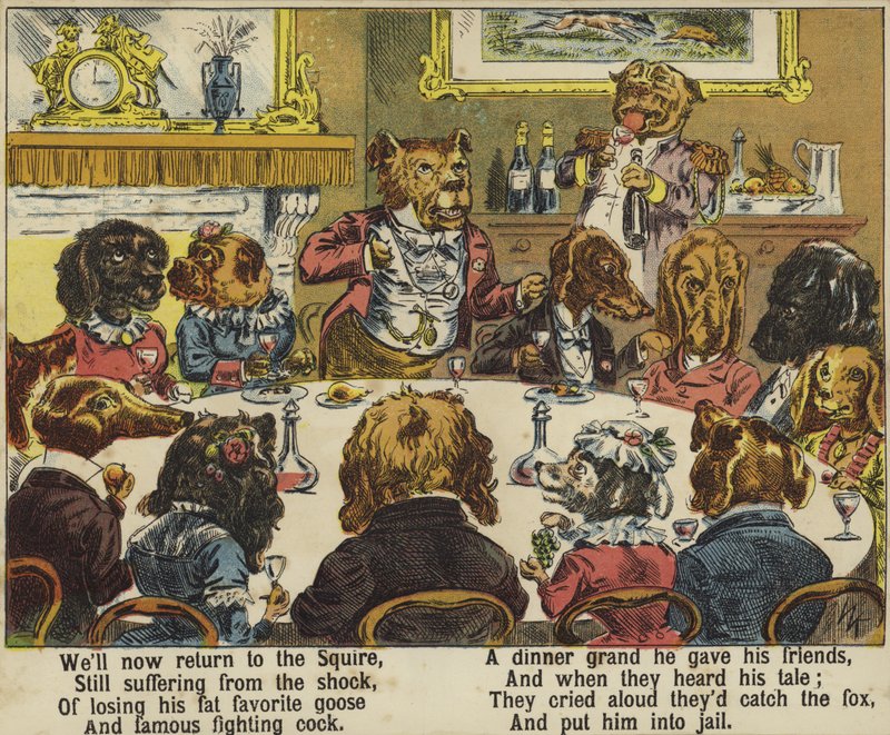 Squire Bull and the Fox by English School